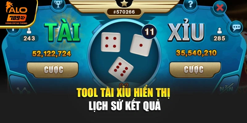 Tool tài xỉu hiển thị lịch sử kết quả